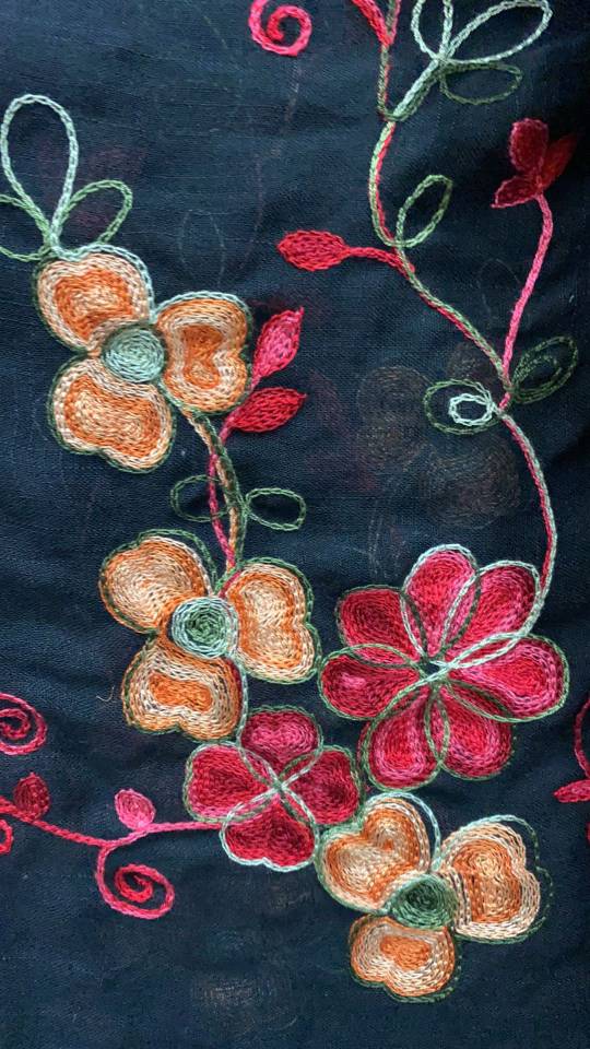 Ladies' Muslim scarf TR Plain double-headed embroidered beaded scarf details Picture