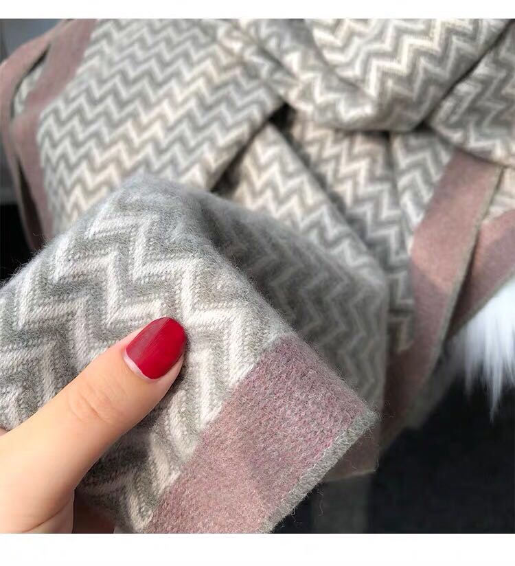 Women's Fashion Trend Casual Winter Style Thick Warm Herringbone Scarf Shawl details Picture