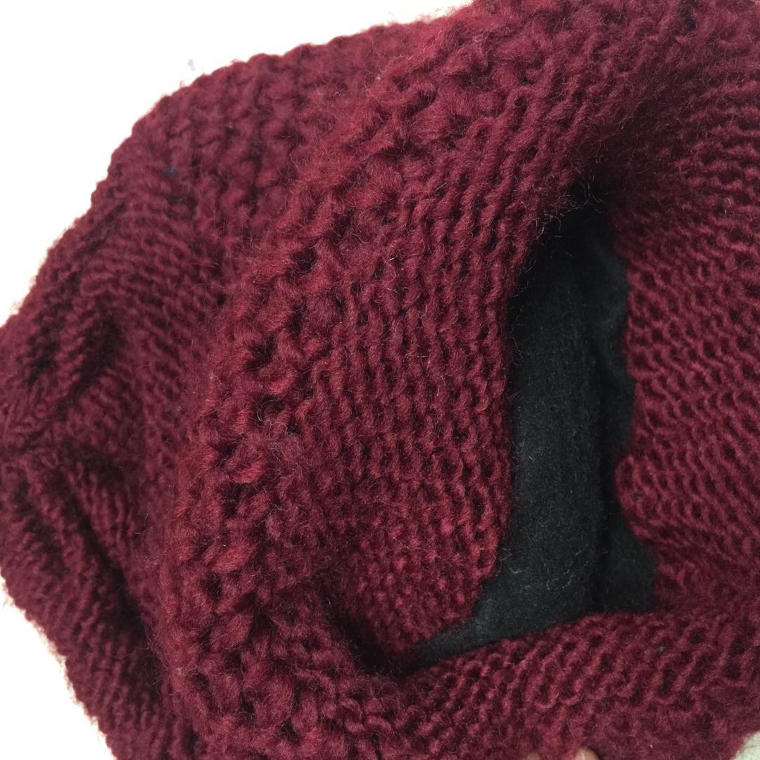 花朵纯色加绒加厚保暖帽针织帽老人帽细节图