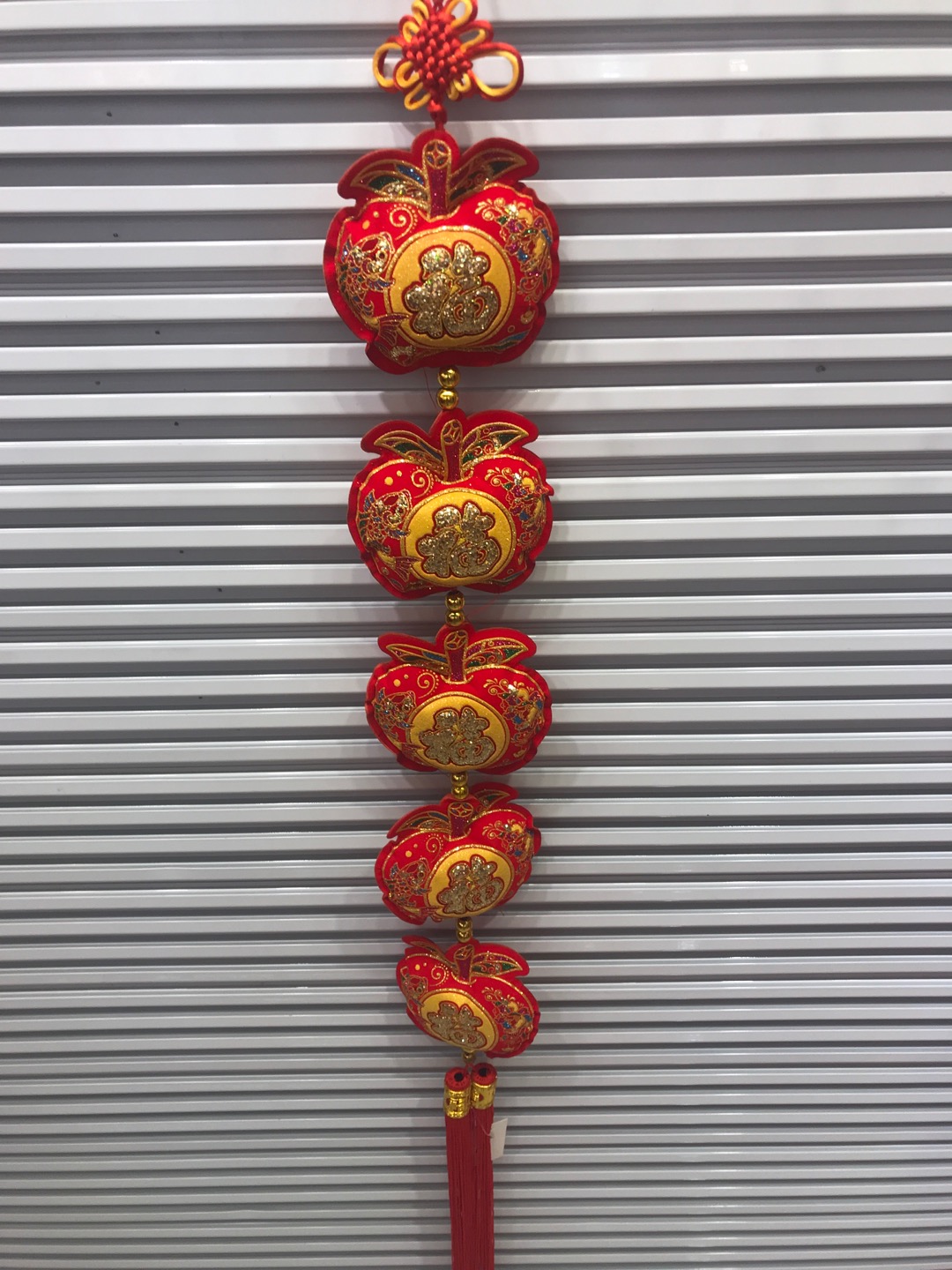 2021新款厂家直销批发爆款亮片苹果印花五头挂串家居装饰喜庆用品