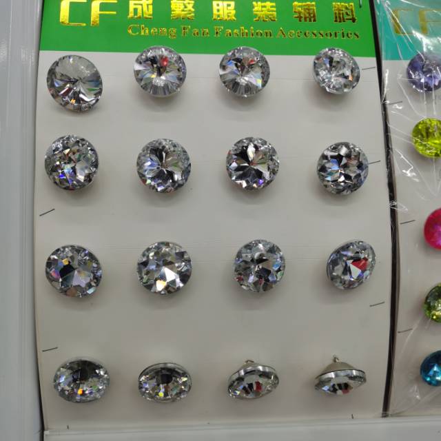 宝石纽扣彩色水晶扣子沙发装饰扣玻璃扣背景墙抱枕衣服鞋子纽扣拉扣