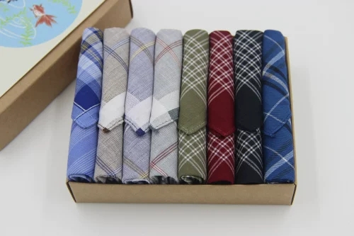 手帕 8条男士手帕礼盒装  纯棉男士手帕 品质手帕 全棉手绢细节图