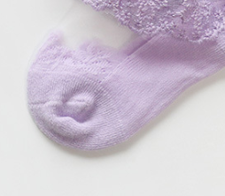 时尚紫色网袜身蕾丝花边夏季女隐形袜舒适船袜详情图2