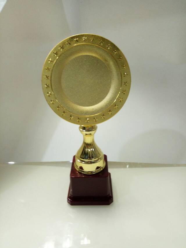 金色树脂水晶奖杯赛事奖品圆盘型金属奖杯详情图1