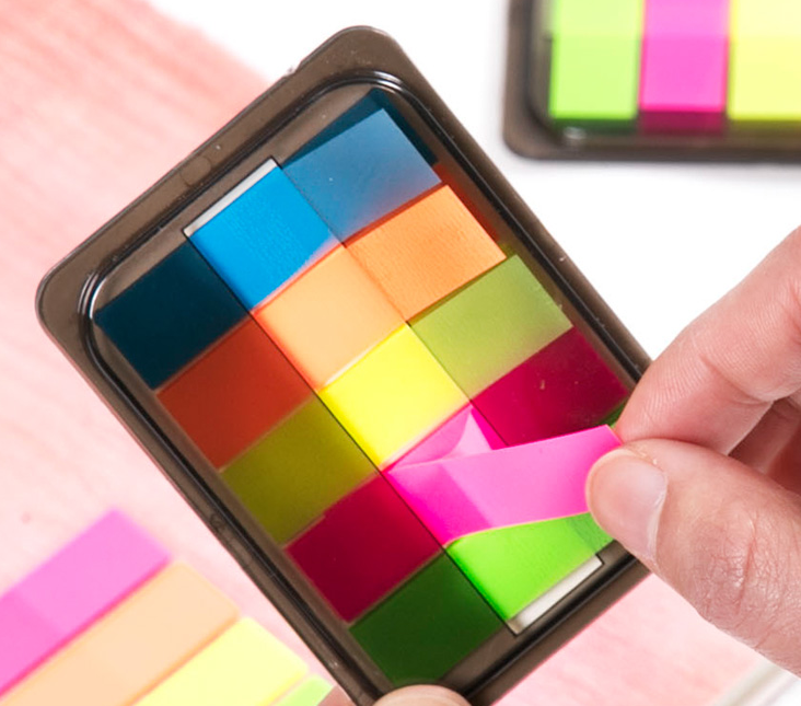 8包荧光膜便利贴标签贴便签贴纸指示分类索引贴标签贴纸小条书贴产品图