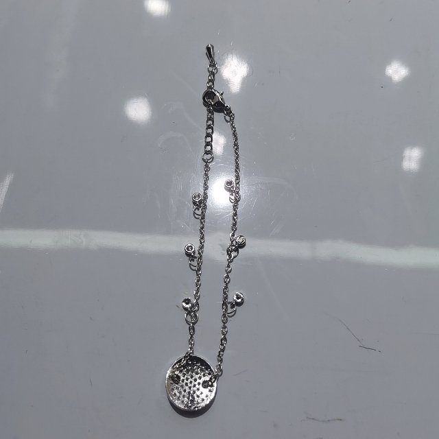 Korean-style versatile necklace, diamond-encrusted round crystal pendant, short necklace, collarbone chain