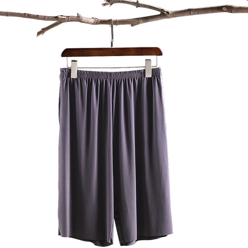 Ice Silk Shorts Men's Summer Thin Sports Quick Drying Five Quarter Pants Home Loose Casual Pants Beach Pants Big Shorts