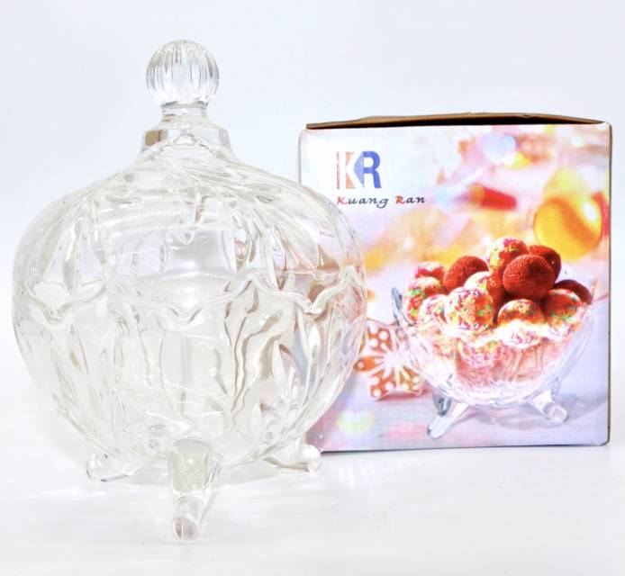 透明糖缸糖果盅带盖