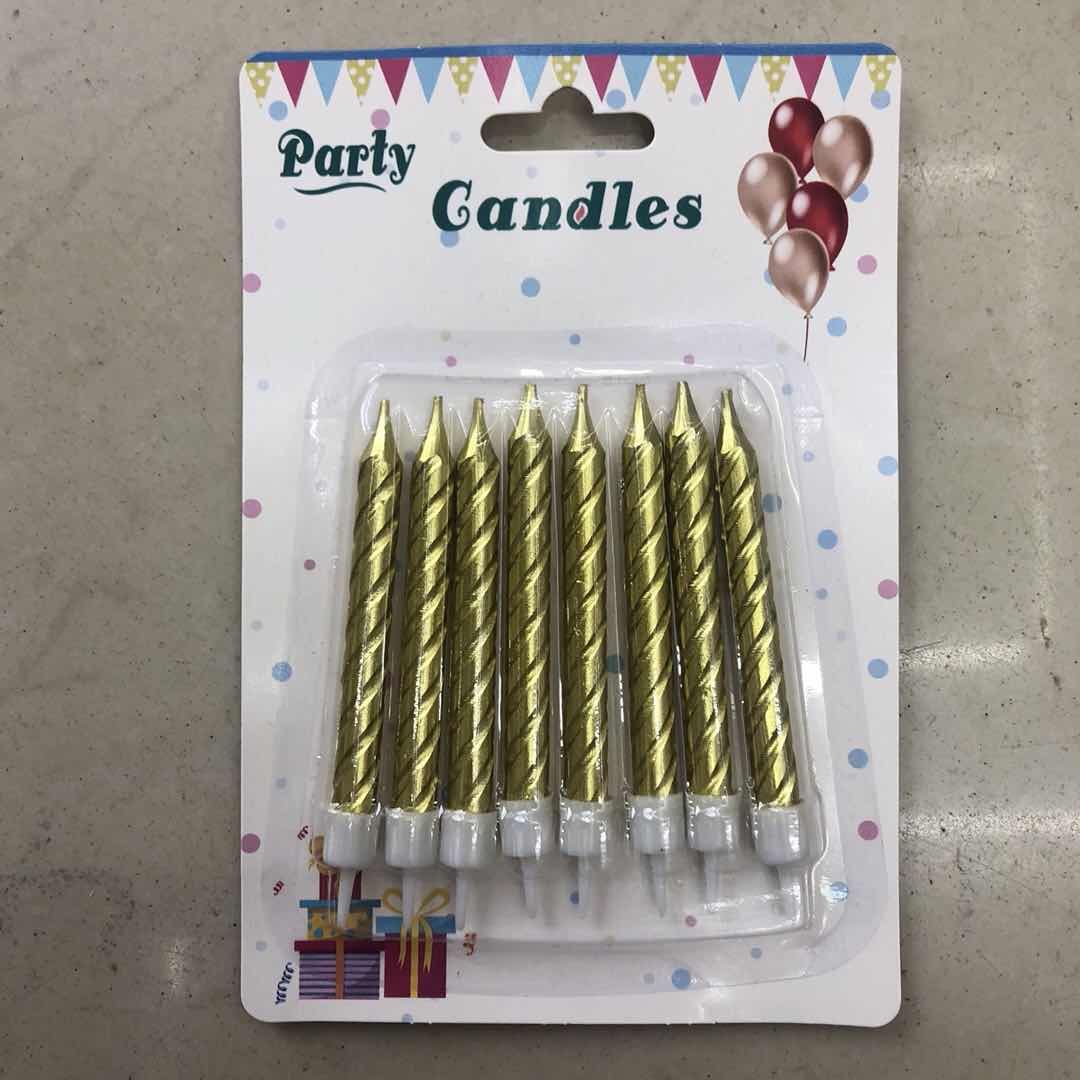 包邮高档生日蜡烛儿童蛋糕蜡烛高品质创意彩色螺纹蜡烛50/100盒