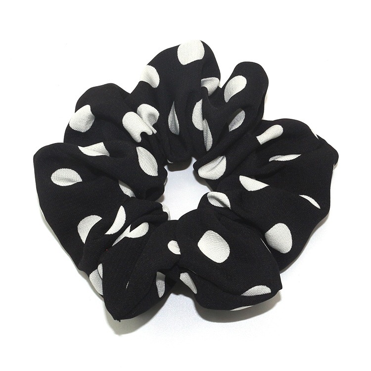 New Japanese and Korean style colorful polka dot large intestine circle hair band female European and American ponytail headwear details Picture