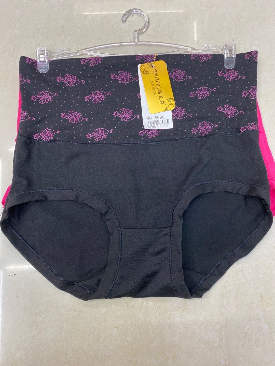 Women's High Waist Cotton Anti-Bacterial Crotch Large Size Underwear Series Black