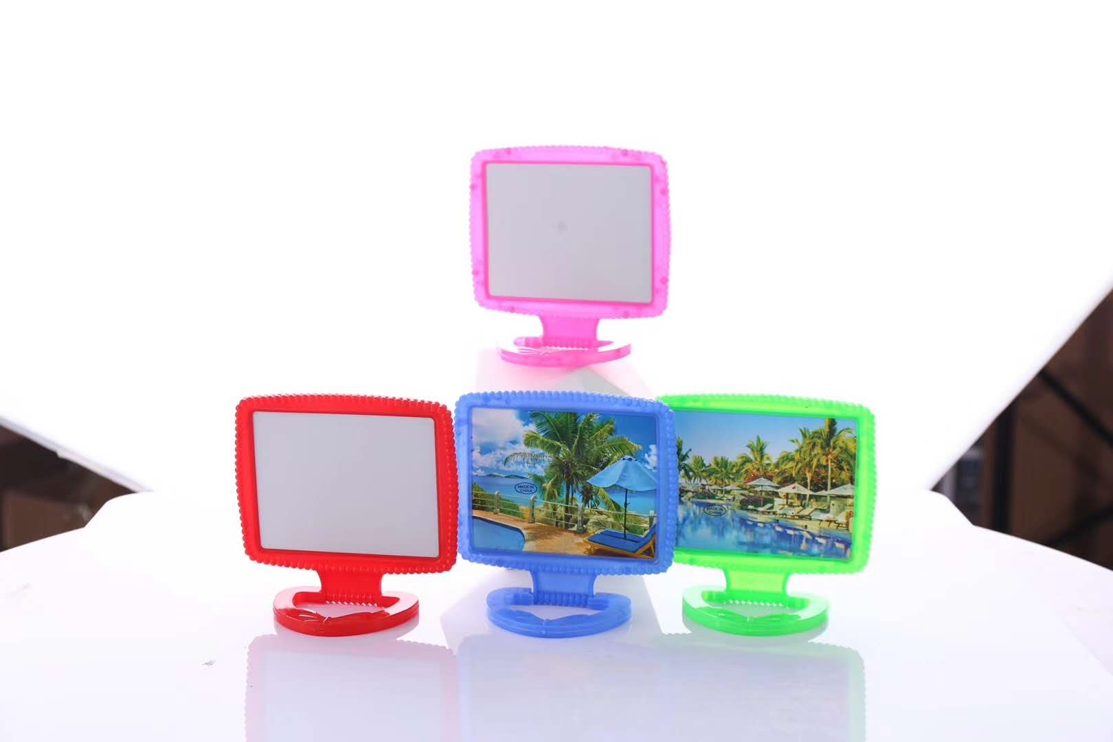 Square Mirror Size Plastic Square Makeup Mirror Table Mirror Hanging Mirror Can Be Hung Binary Store Wholesale details Picture