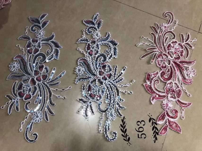 White floral lace fabric DIY accessories, lace clothing, pure cotton lace trim accessories details Picture