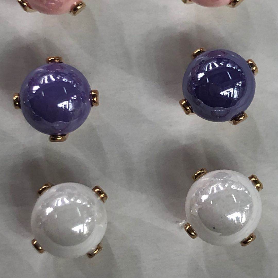 日式设计糖果色圆珠耳钉网红耳环耳饰气质超长保色耳饰细节图