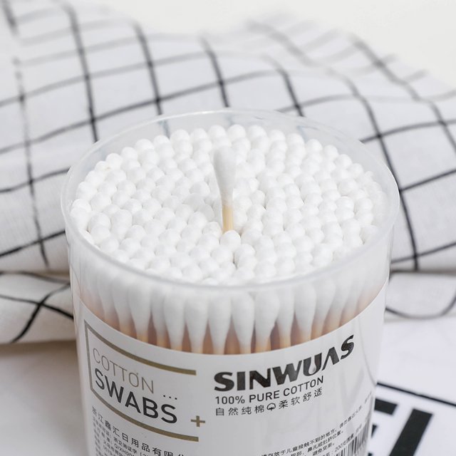 100支竹棒棉签棒挖耳朵棉签擦口红棉签两头圆化妆棉签棒