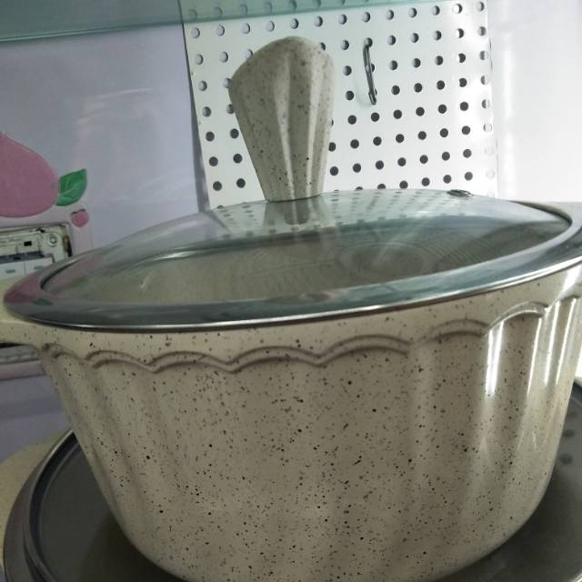 German tourmaline soup pot, cooking pot, stewing pot, household non-stick pot, double-ear flat-bottomed hot pot, gas induction cooker, universal details Picture