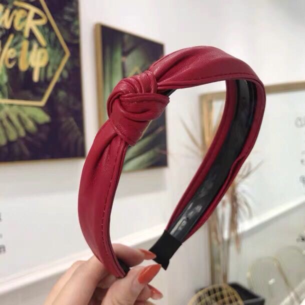 South Korea's new PU fabric knotting fine border slip hair hoop headband details Picture