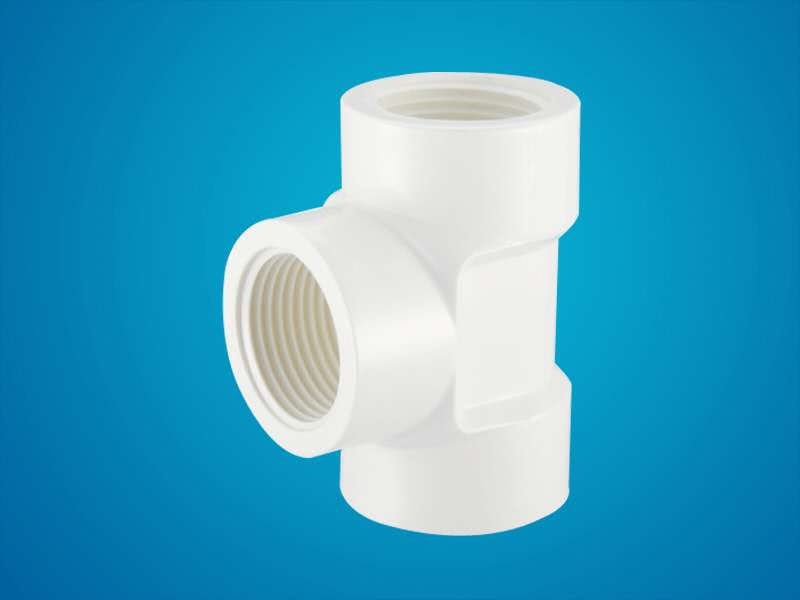 PVC British standard internal thread three-way water pipe three-way fittings details Picture