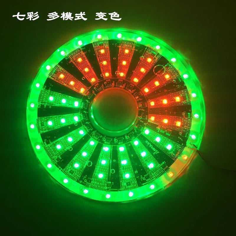 Xinhui Guang 12-volt large seven-color LED wind turbine light, multi-mode rotating color outdoor light, waterproof circular Ferris wheel full figure