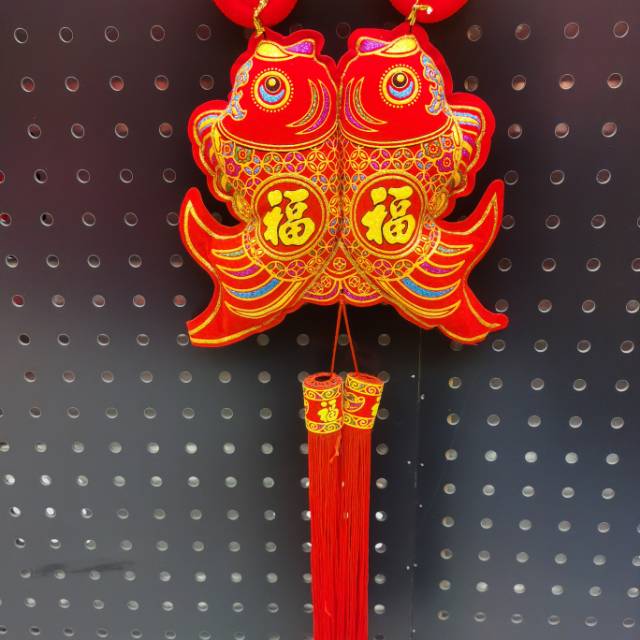 Chinese knot pendants, living room golden blessing lanterns, board knots, fish tassels, auspicious and happy New Year decorations, New Year supplies, housewarming and Spring Festival new house ornaments Specification image