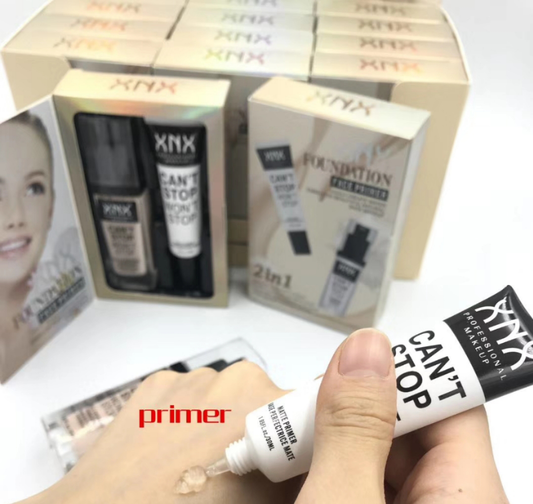 XNX brand black and white packaged foundation and primer details Picture