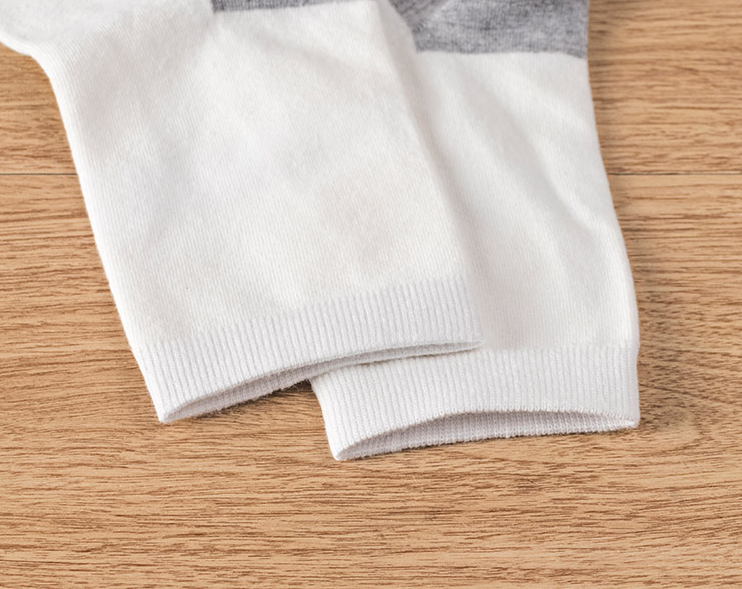 Medium-thick men's all-cotton socks, 100% cotton mid-waist men's pure cotton socks, white gray-soled men's socks, men's short socks Specification image