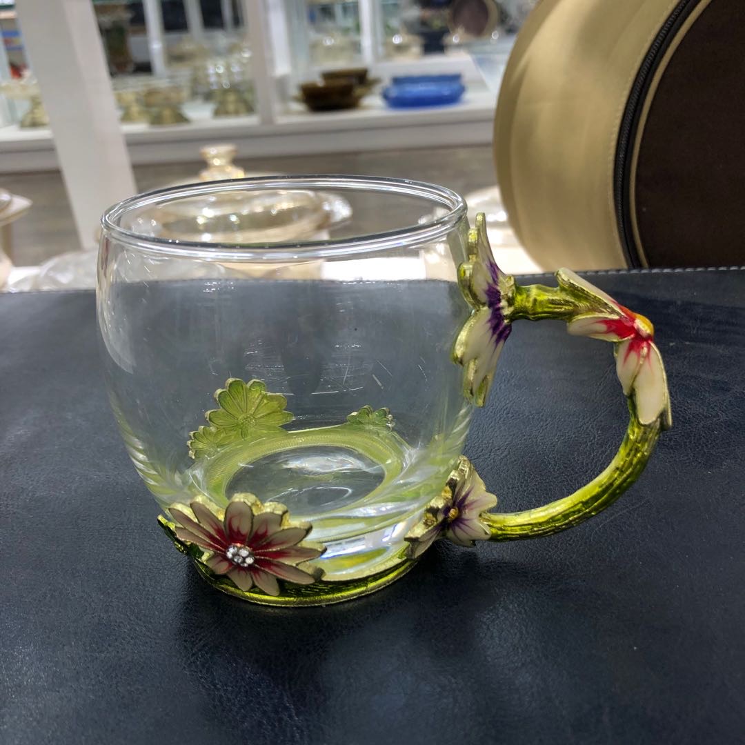 欧式珐琅彩色茶杯花茶杯玻璃水杯厂家直销当季新品可批发高颜值高质量