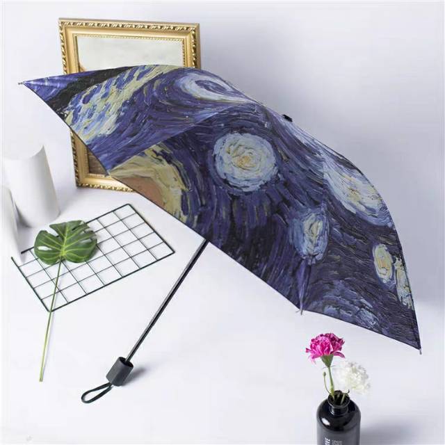 彩虹伞布艺术画作长柄彩虹伞雨伞详情2