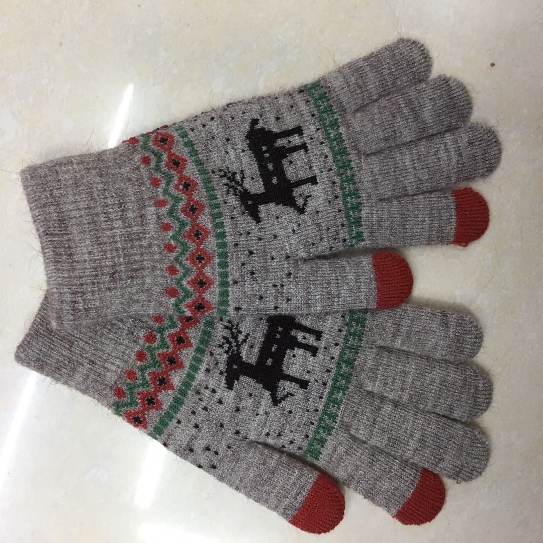 手套女士秋冬季韩版学生触屏手套可爱卡通加绒小鹿