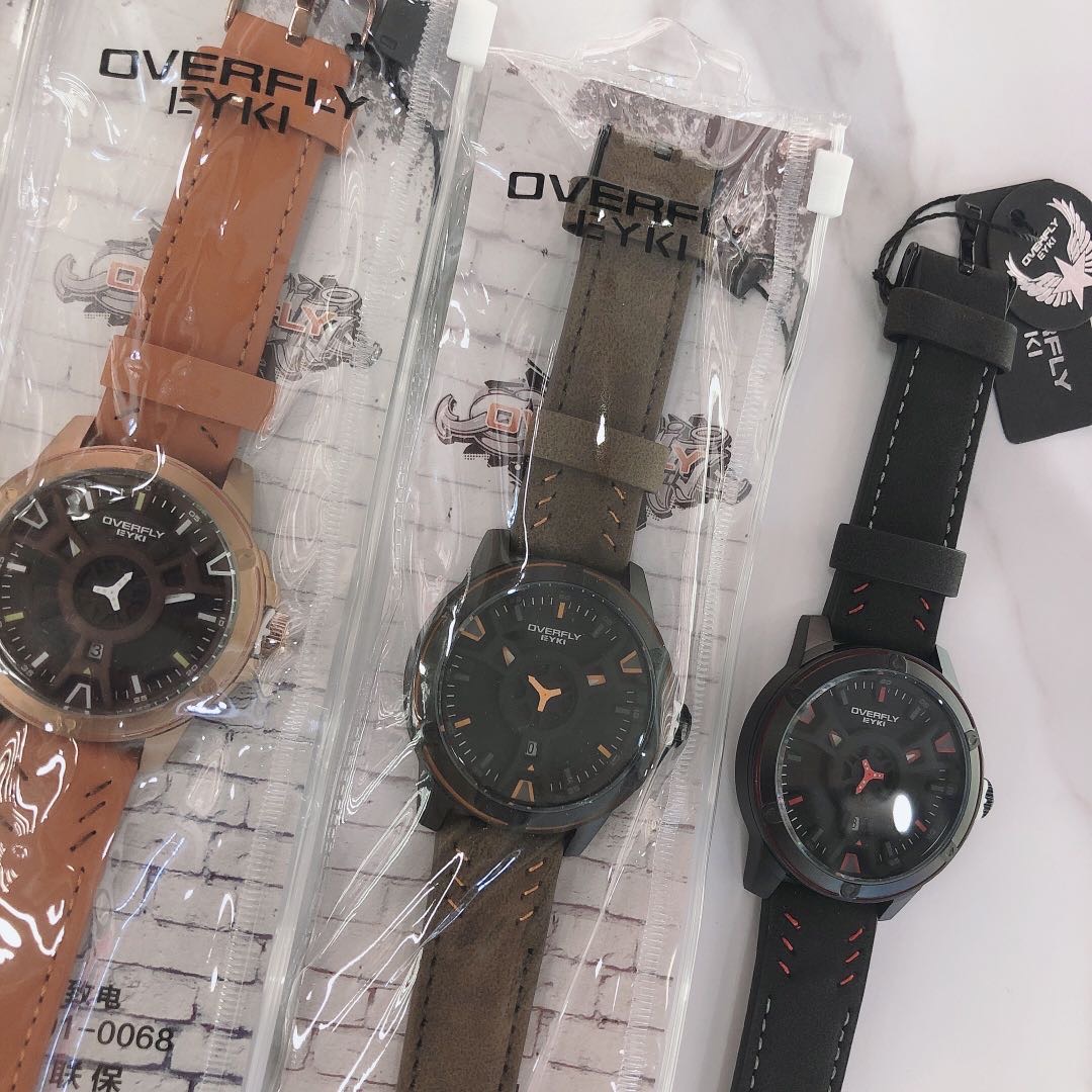 Yiwu's high-quality sports and trendy leather strap mechanical watches for men, simple and fashionable for students, Korean version trendy men's watches