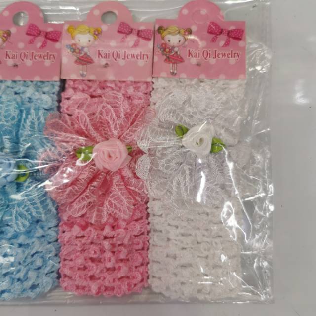 New children's colorful lace headband Lace lace webbing small flower hair accessories thumbnail