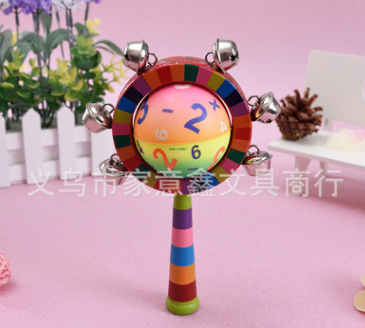 特价热卖爆款木制玩具木头摇铃早教学数字摇铃