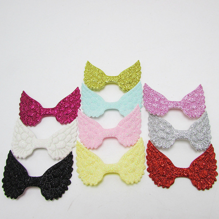 Handmade Diy Hair Accessories Fine Powder Angel Wings Bear Peach Heart Material Children's Headwear Hairpin Cake Insert Card Accessories details Picture