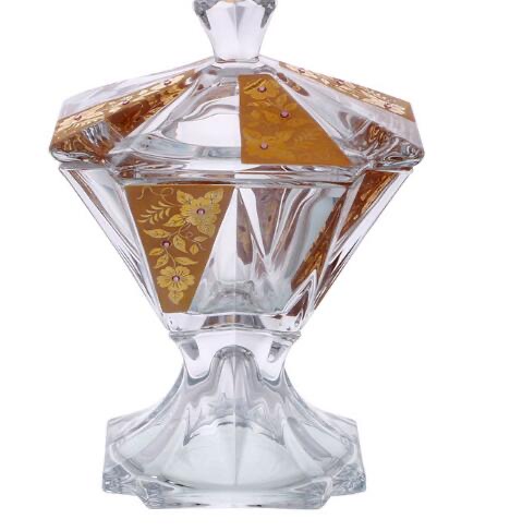 捷克进口水晶玻璃家居创意带盖透明储物罐糖果罐糖缸罐子细节图