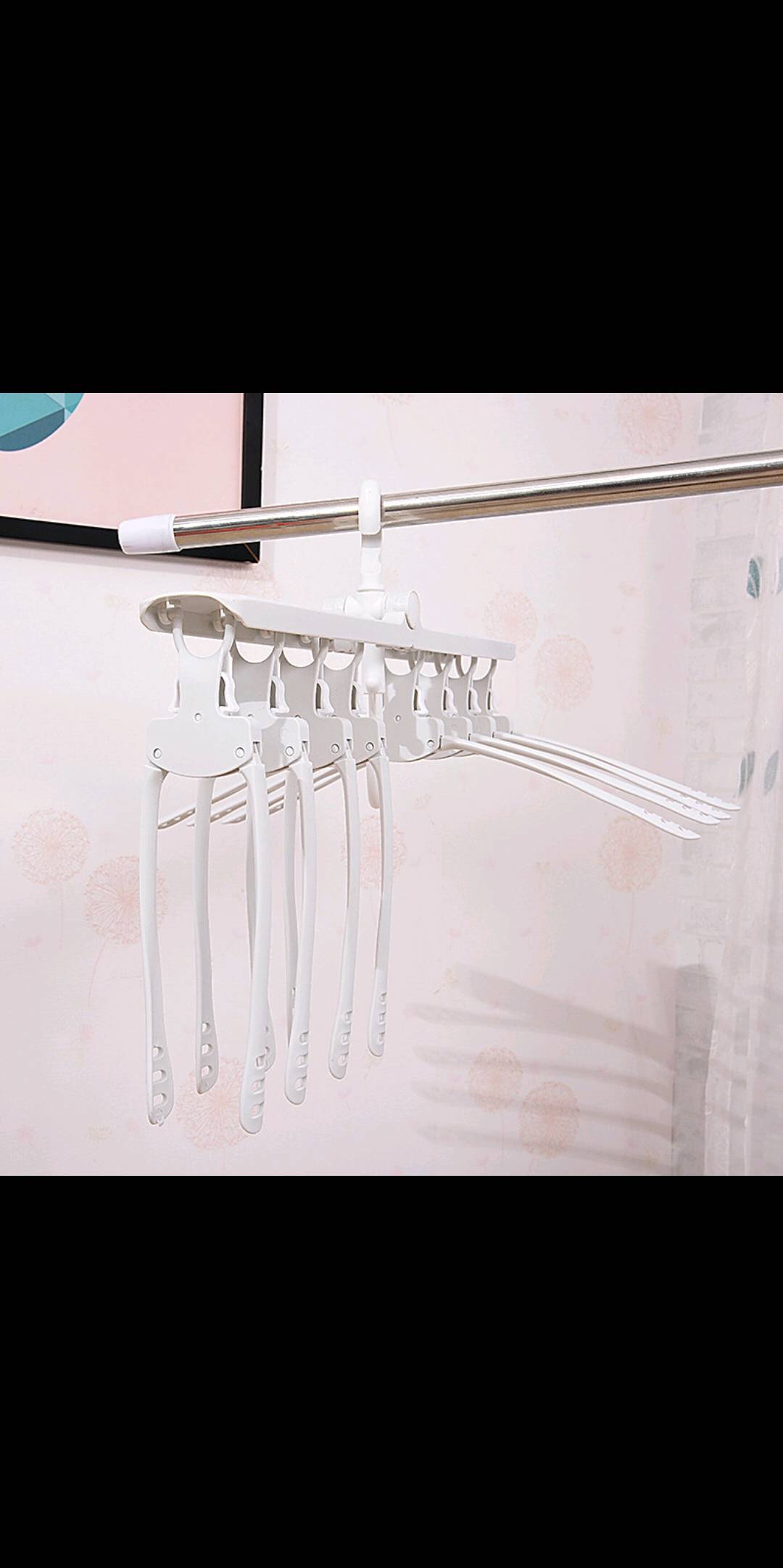 厂家直销创意折叠多功能魔术衣架伸缩收纳宿舍折叠懒人衣架礼品产品图