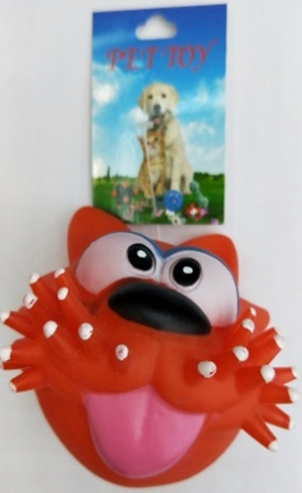 宠物玩具9cm猫头球搪胶发声玩具泰迪金毛耐咬磨牙互动狗狗玩具详情图1