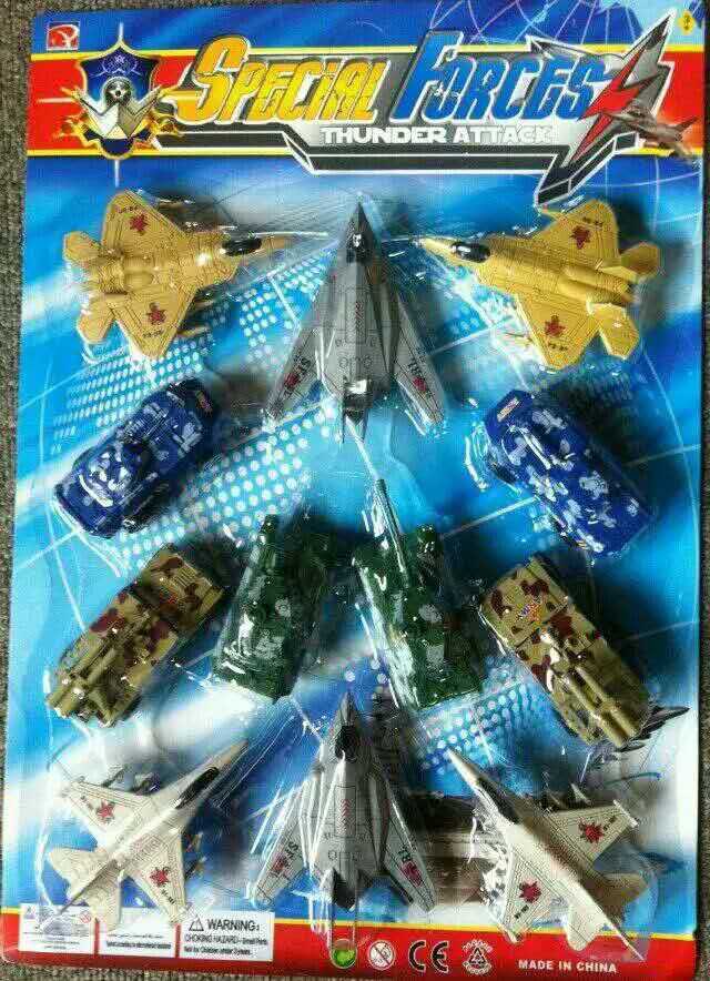 仿真回力小飞机套装客机战斗机模型产品图