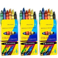 腾远笔业办公文化学生学习文具美术书法绘图用品蜡笔 6色儿童彩色蜡笔小学生安全无毒幼儿园画画笔