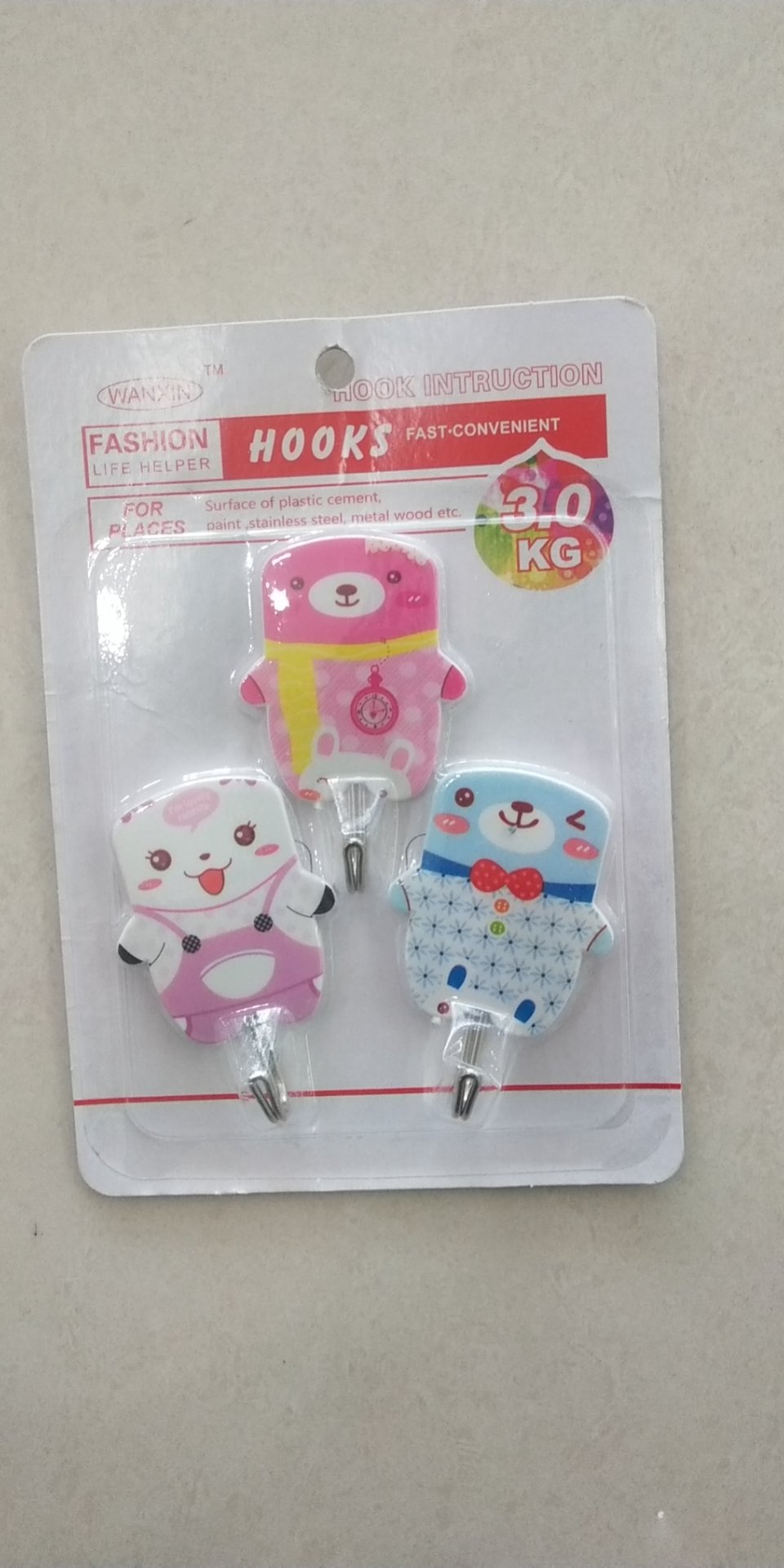 Factory direct sales of best-selling fashionable and eco-friendly cartoon patterns with super strong adhesive hooks details Picture