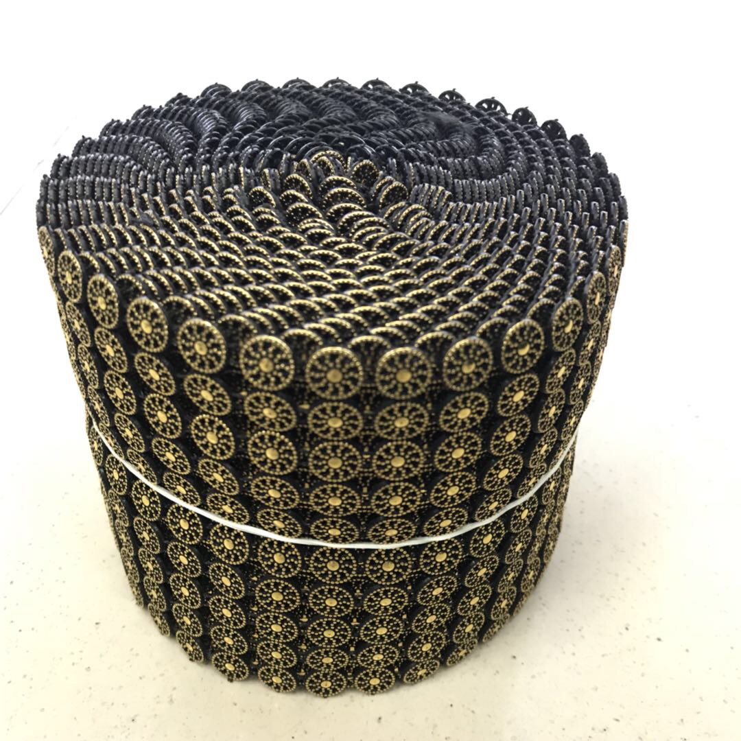 The newly printed shiny pattern of the golden circular wavy clothing accessory design Specification image