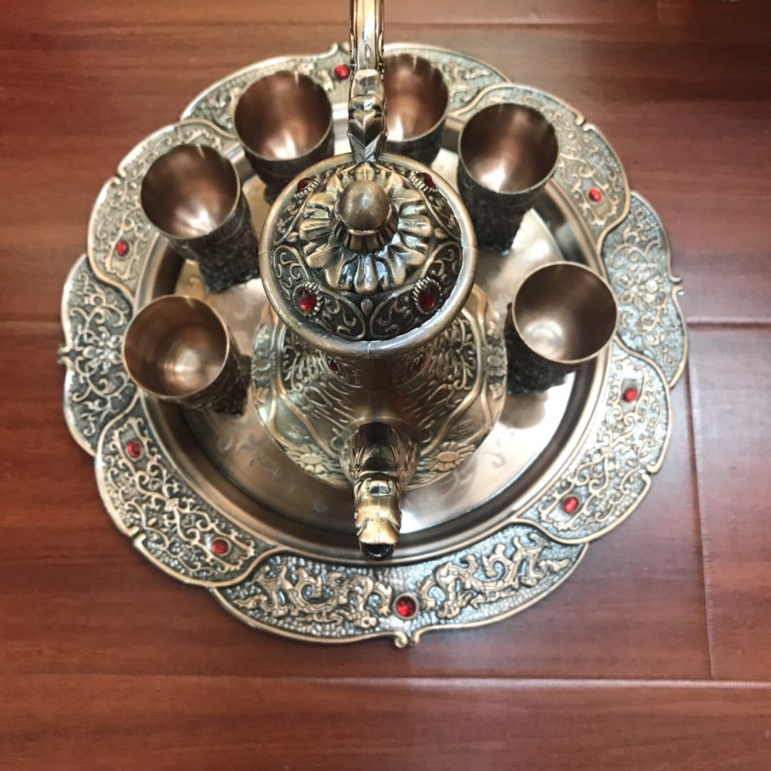 酒具套装高档欧式青古铜色酒壶酒杯工艺品经典酒具套件送礼摆件