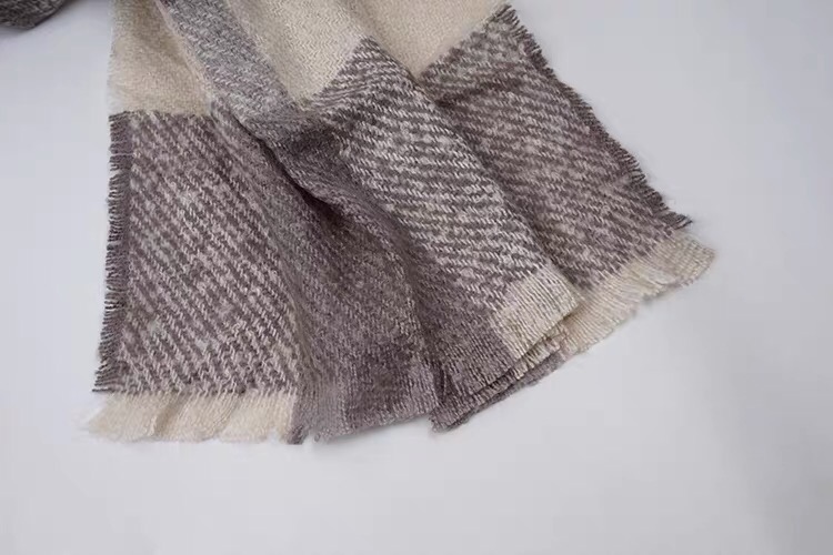 New Elegant Temperament Striped Scarf For Women Autumn-Winter Warm Long Imitation Cashmere Travel Cape Specification drawing