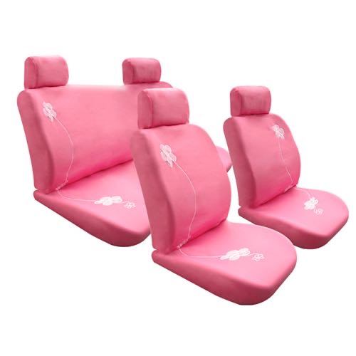 Female floret car seat cover pinball ground elastic fabric universal size pink black purple BLOOM thumbnail