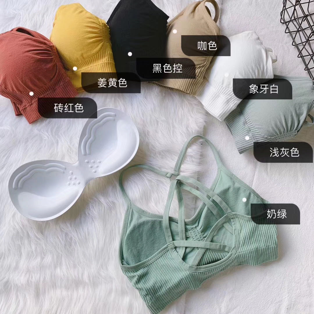 Women's Back Thin Straps Cross Straps Comfortable Breathable Fashion Bra Underwear Specification drawing