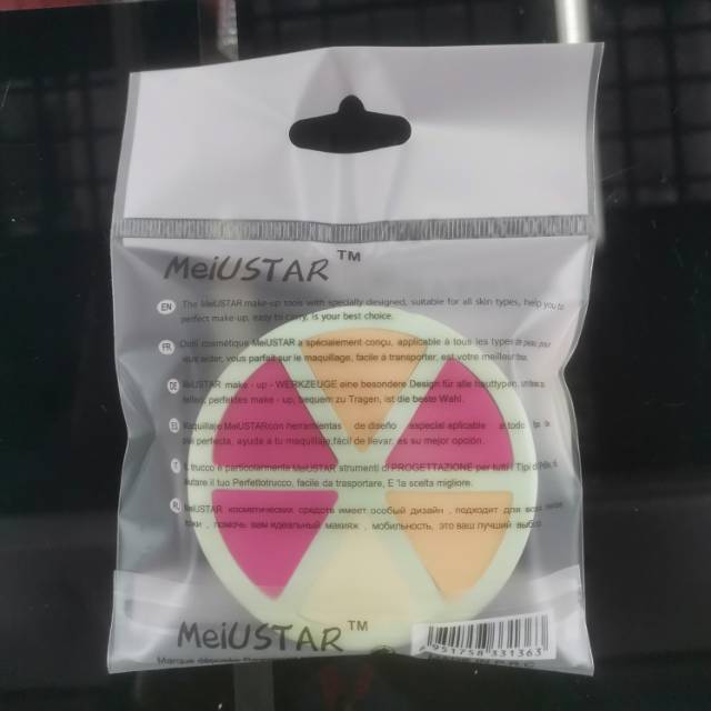 Flower Six Pieces Fruit Colorful Powder Puff Hydrophilic Sponge Soft Small Powder Puff Dry And Wet Dual Use Plum Triangle Multicolor details Picture