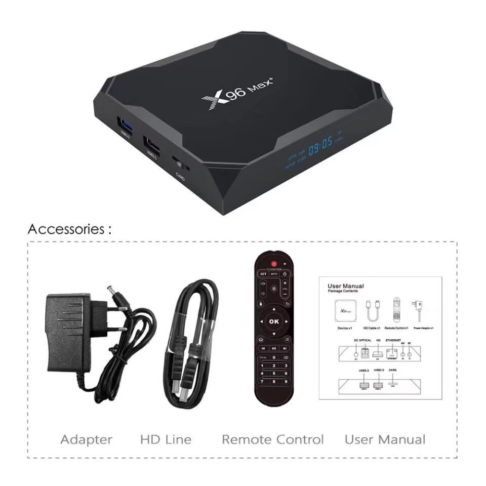 High-definition network set-top box s905x3 Android 9.0 smart TV box player Specification image