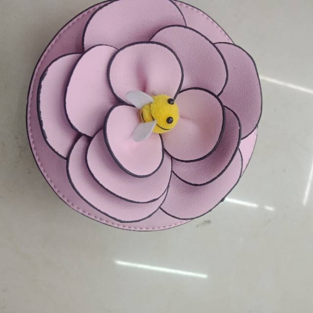 Girls Backpack Light Pink Flower Pattern Student Cute Baby Backpack