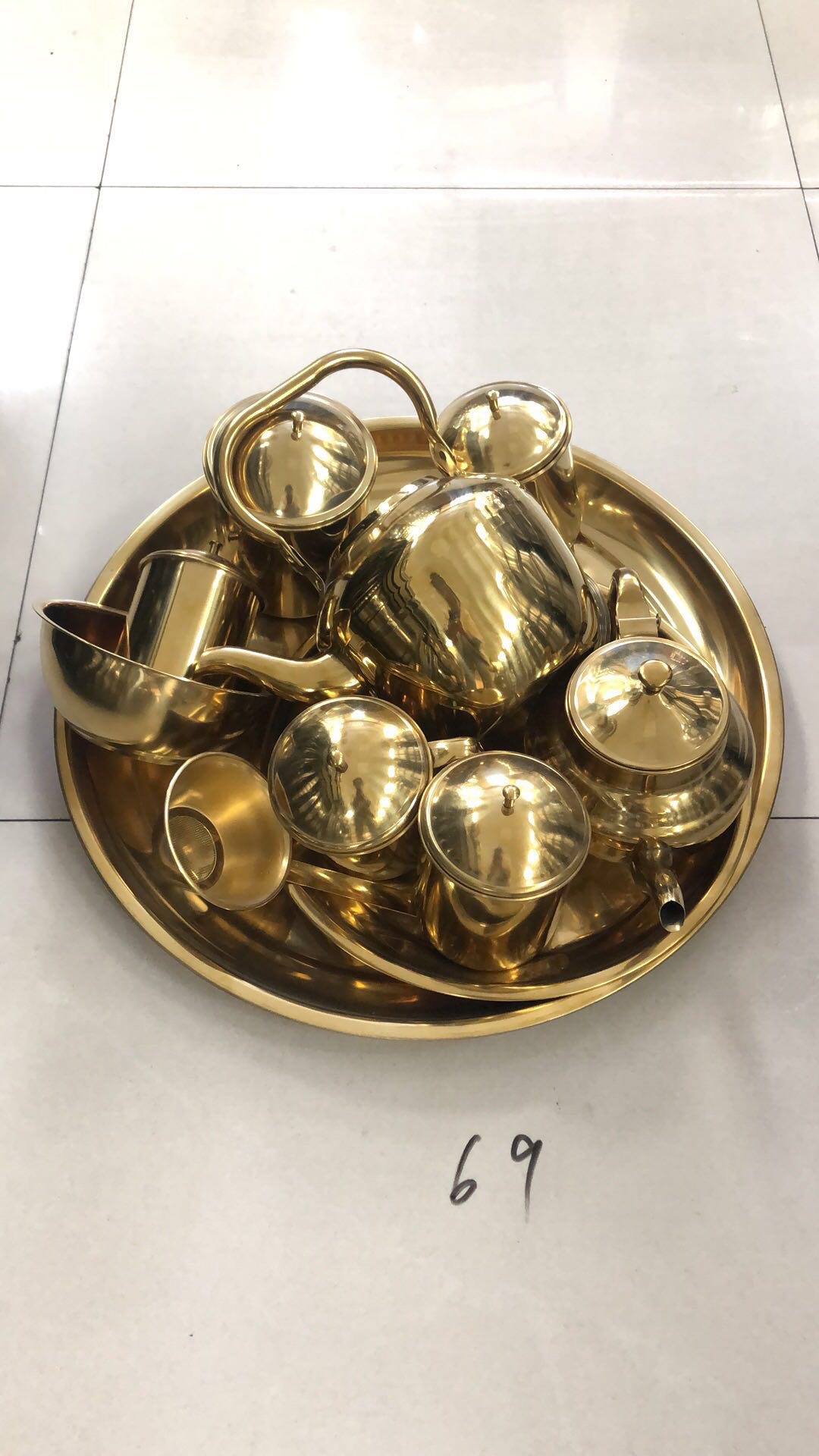 金色茶具小吃碟茶具配件