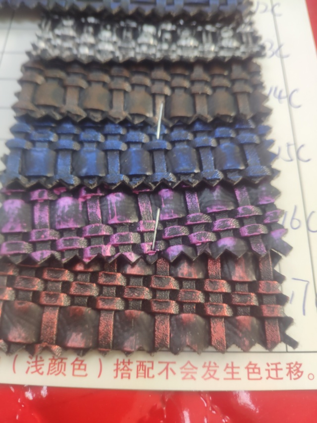 厂家直销热销新款   6021 编织纹 PVC皮革大量现货高中低档箱包沙发鞋材面料细节图