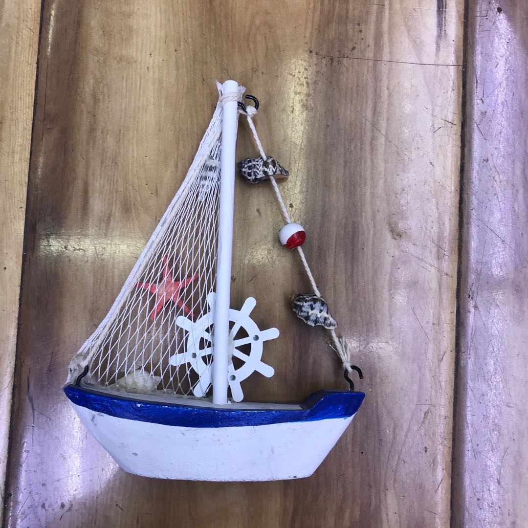 地中海轮船海洋风格装饰品摆件创意船模型工艺品海盗船摆台小木船产品图